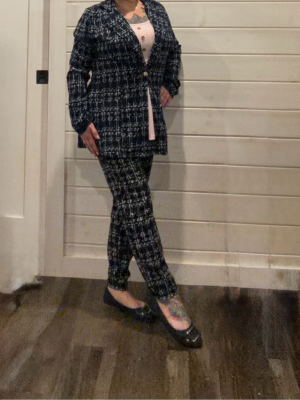 SHEIN Navy & White Suit